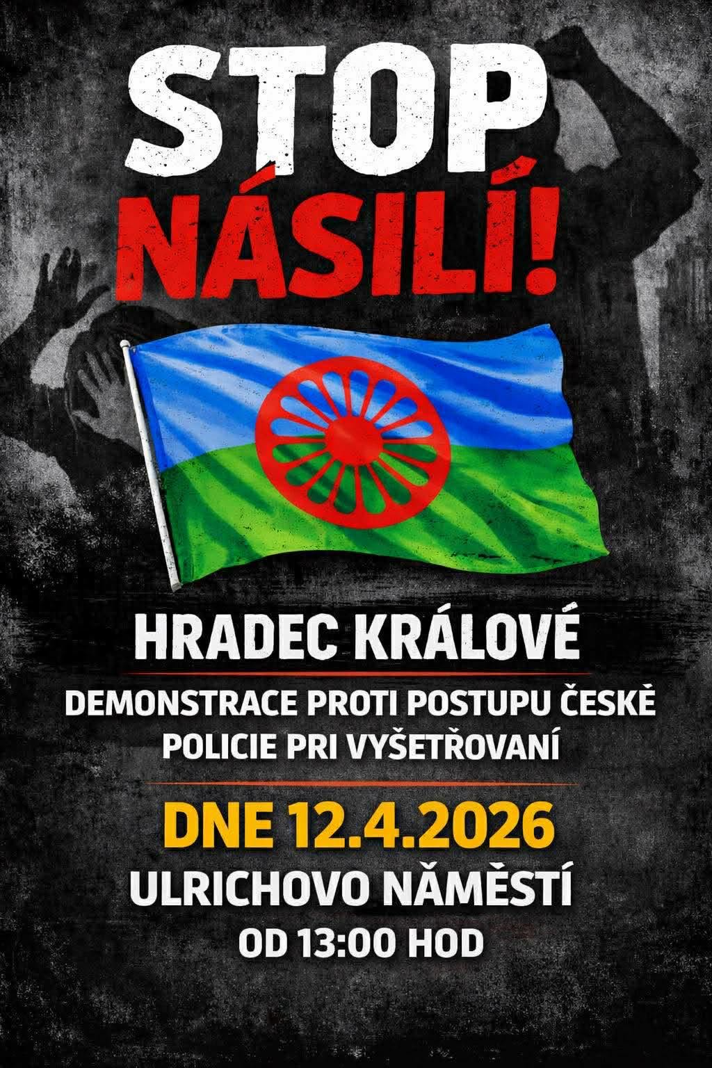 Demonstrace v Hradci Králové kvůli pobodání Roma