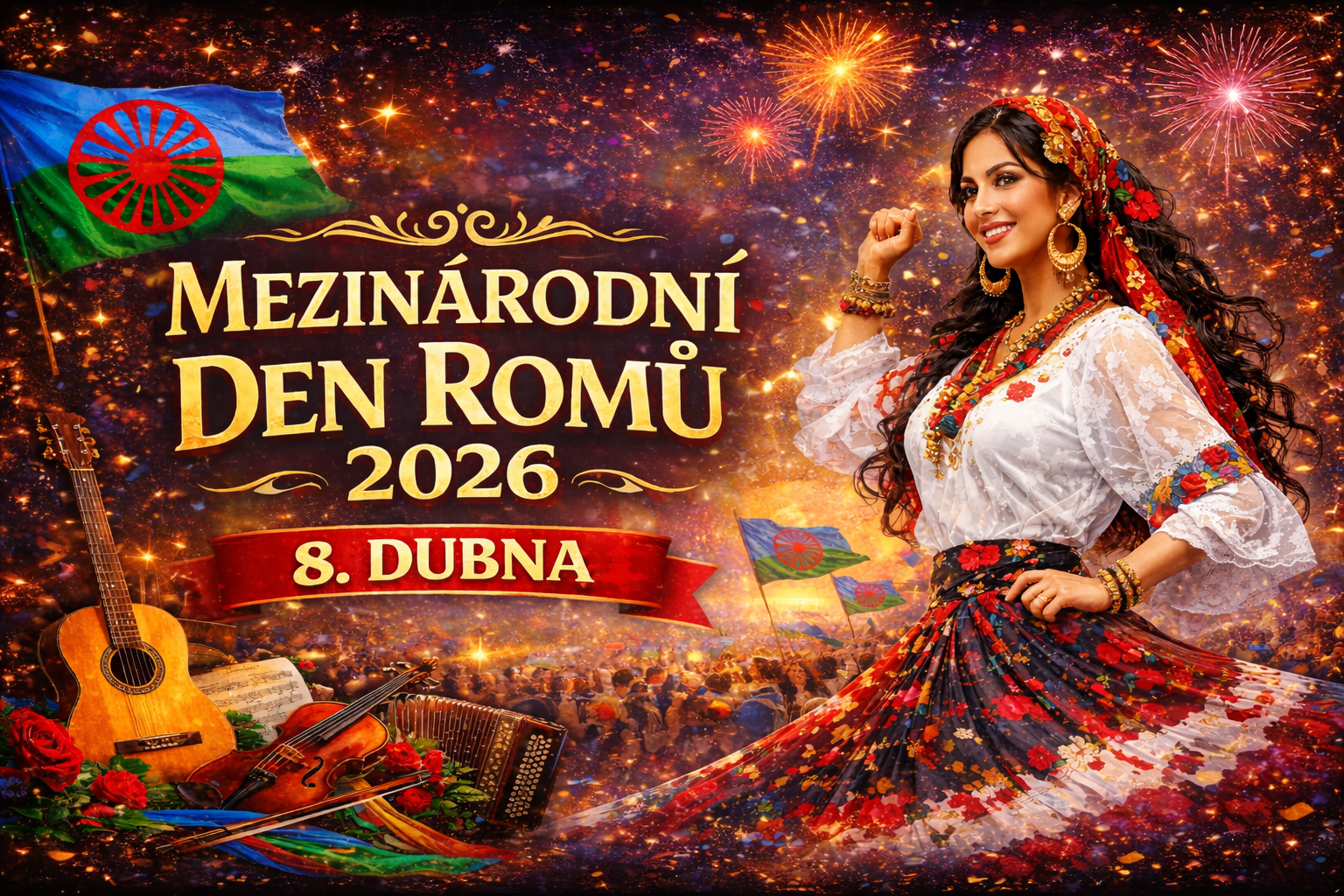 Mezinárodní den Romů 2026 – oslava romské kultury s vlajkou a hudbou