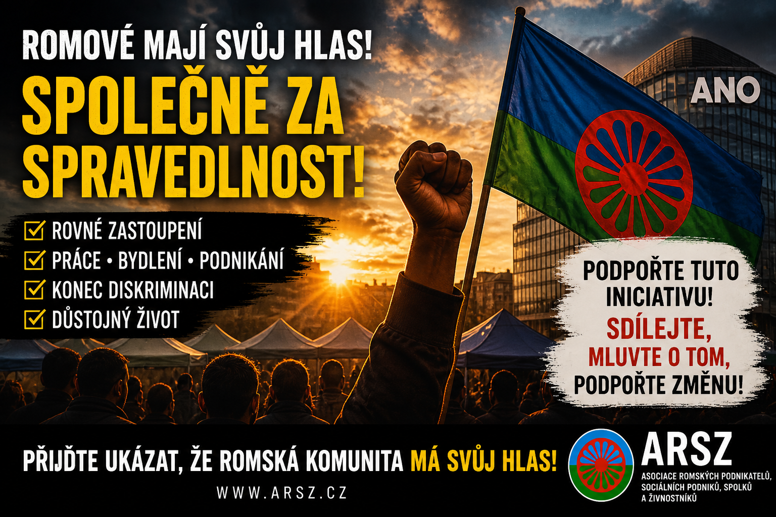 romská akce Praha 2026 protest podpora ARSZ Praha