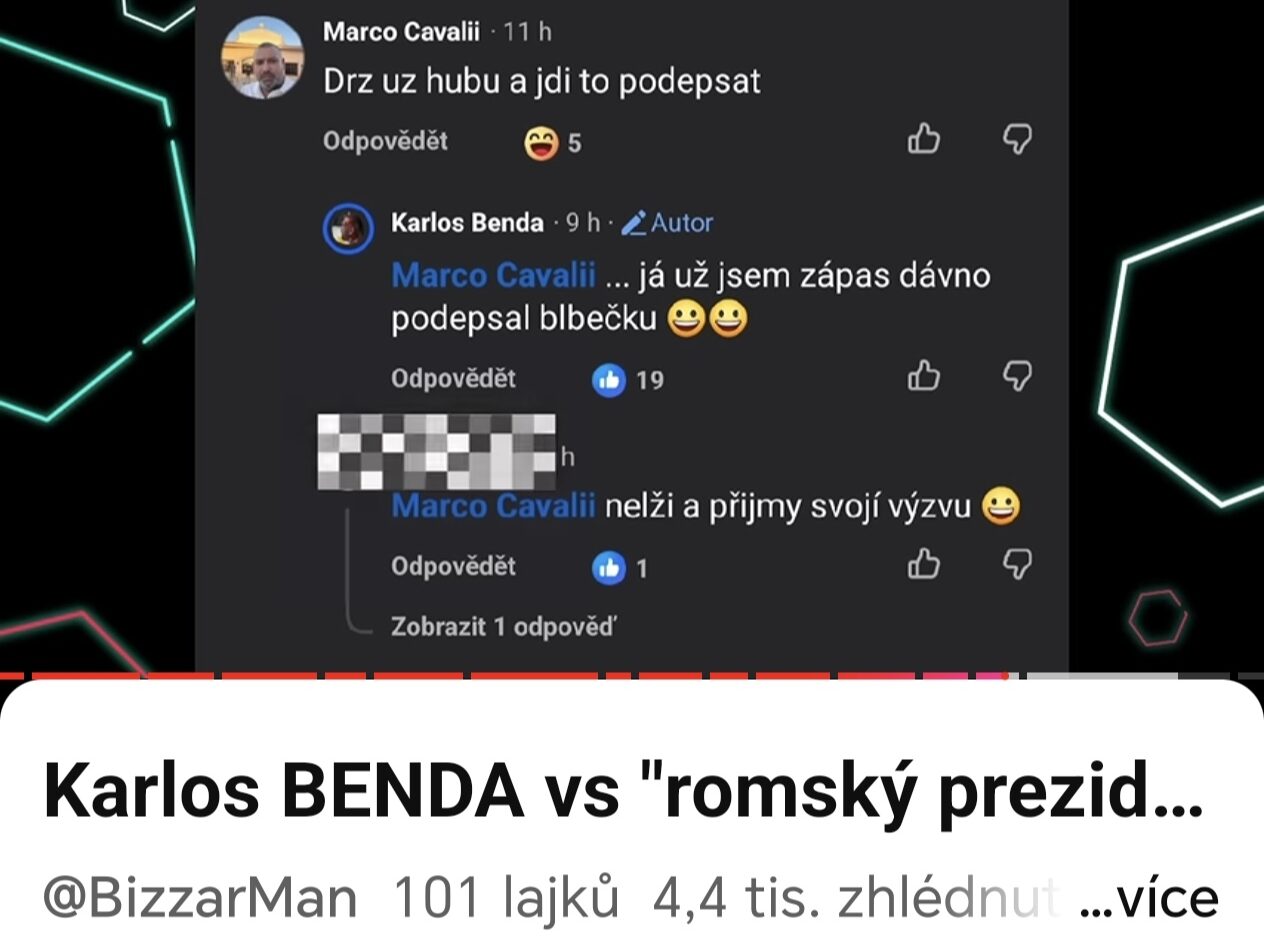 Benda se lekl Cavaliho a mění své vyjádření k zápasu